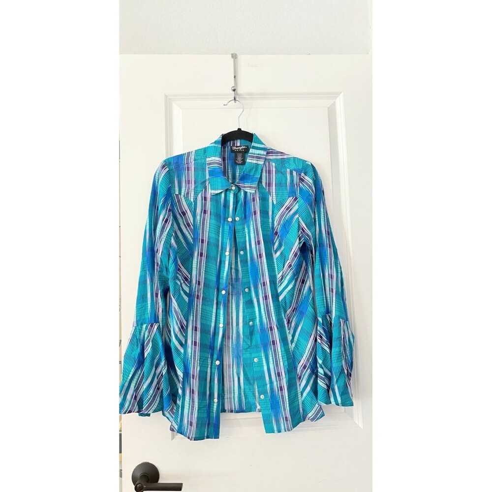 Wrangler Retro Bell Sleaved Pearl Snaps Top S